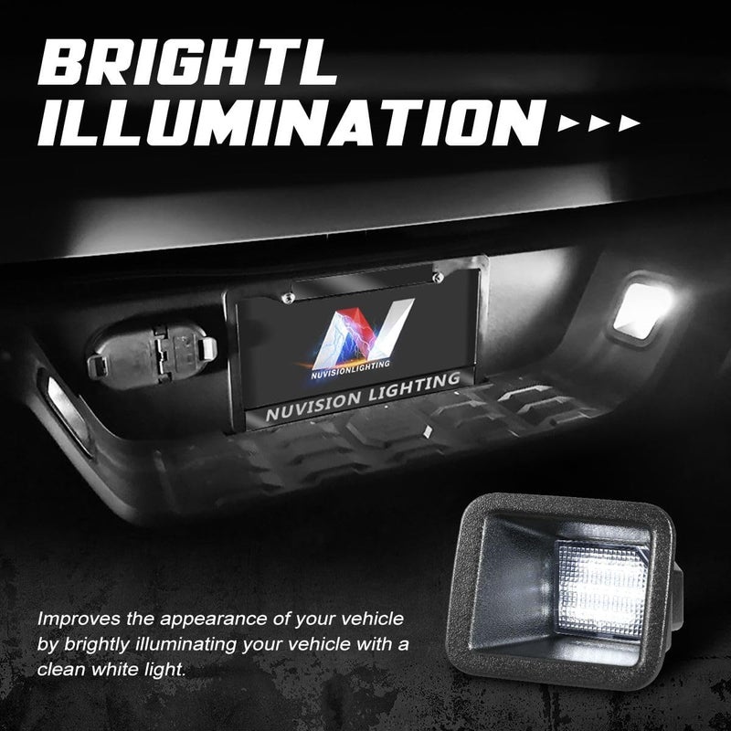 NUVISION LIGHTING Pair of LED License Plate Lights Compatible with 17-22 F250 SD F350 SD F450 SD, FO2870103 FO2870104, NVL-LPL-030 - Image 3